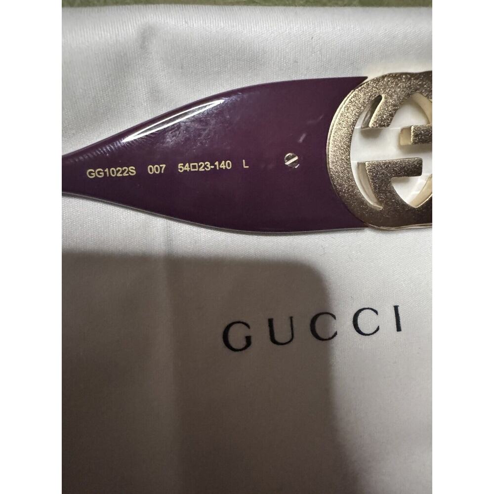 Gucci Square Oversized Sunglasses in Deep Burgundy with Brown Lenses - Picture 6 of 9